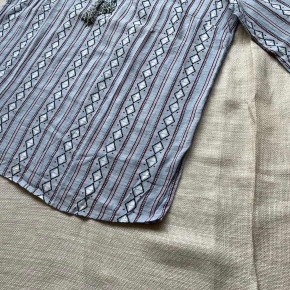 Boho Abstract Striped Tunic Top - Picture 4 of 10